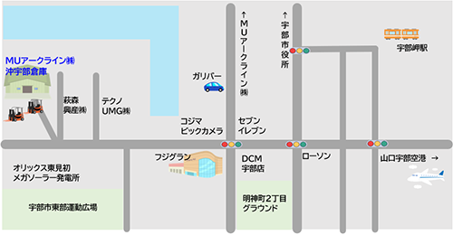 所在地を示した簡易地図